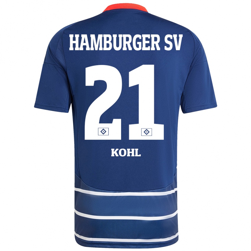 Kinder Ohene Köhl #21 Dunkelblau Auswärtstrikot Trikot 2024/25 T-Shirt