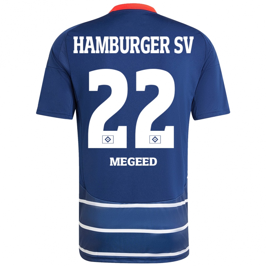 Kinder Omar Megeed #22 Dunkelblau Auswärtstrikot Trikot 2024/25 T-Shirt