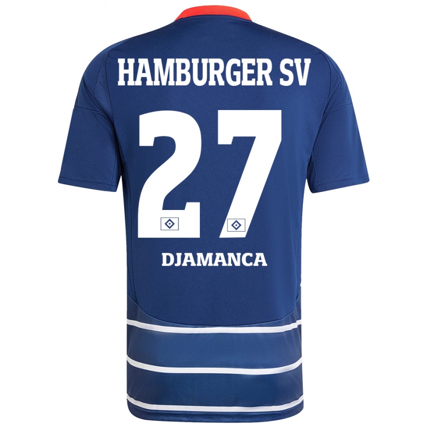 Kinder Ismaila Djamanca #27 Dunkelblau Auswärtstrikot Trikot 2024/25 T-Shirt