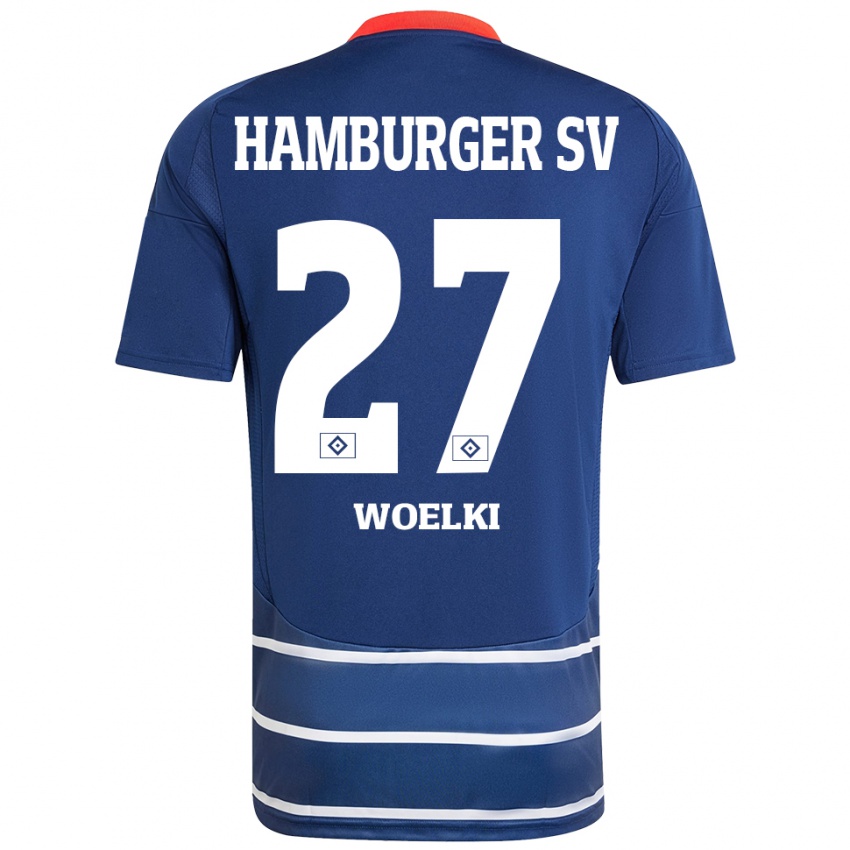 Kinder Amelie Woelki #27 Dunkelblau Auswärtstrikot Trikot 2024/25 T-Shirt