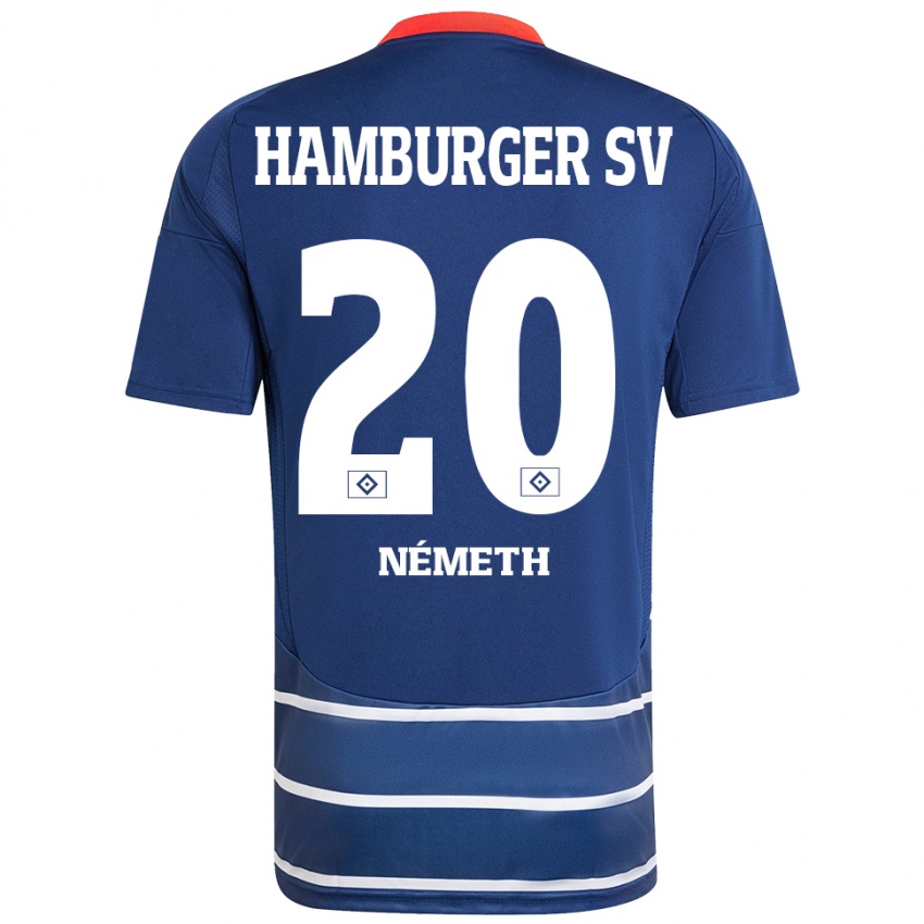 Kinder András Németh #20 Dunkelblau Auswärtstrikot Trikot 2024/25 T-Shirt