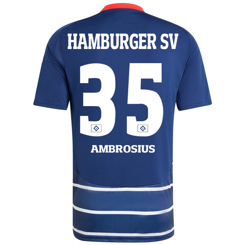 Kinder Stephan Ambrosius #35 Dunkelblau Auswärtstrikot Trikot 2024/25 T-Shirt