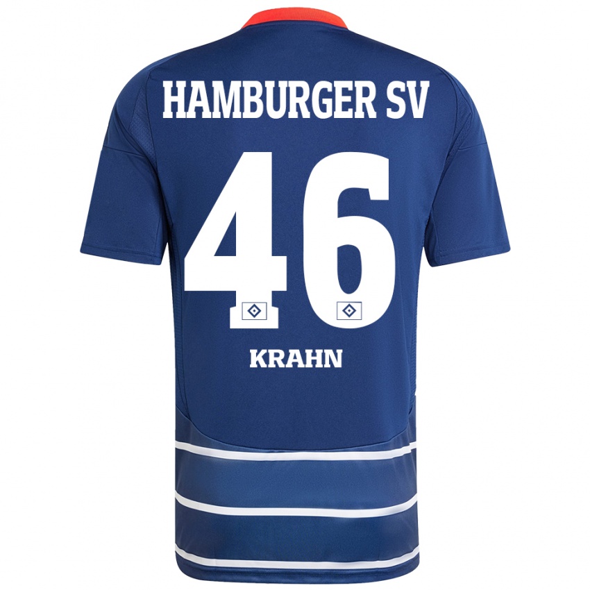 Kinder Elijah Krahn #46 Dunkelblau Auswärtstrikot Trikot 2024/25 T-Shirt