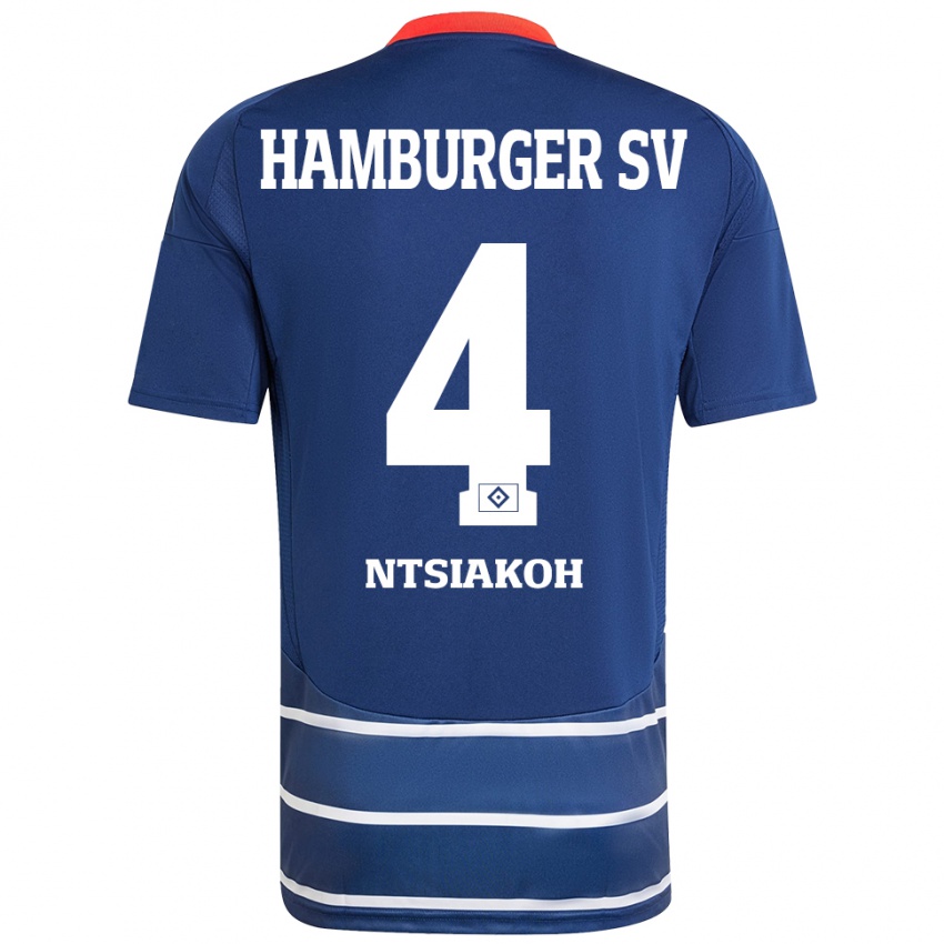 Kinder Emmanuel Ntsiakoh #4 Dunkelblau Auswärtstrikot Trikot 2024/25 T-Shirt