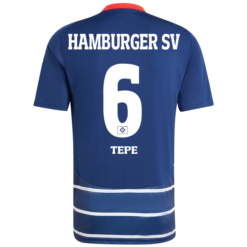 Kinder Niklas Tepe #6 Dunkelblau Auswärtstrikot Trikot 2024/25 T-Shirt