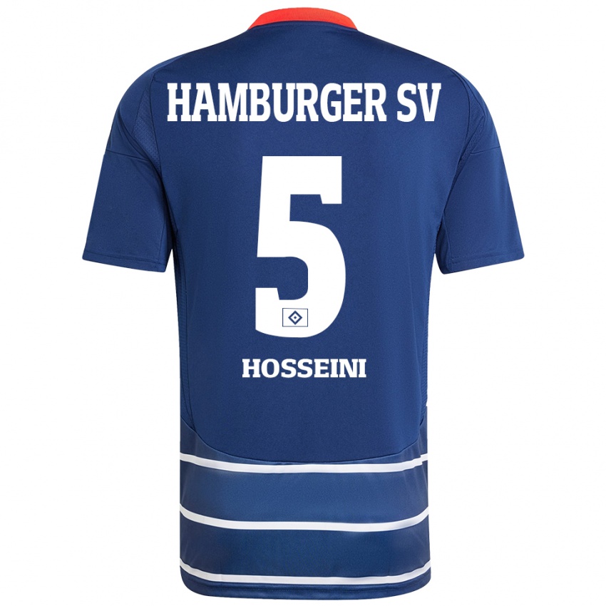 Kinder Reza Hosseini #5 Dunkelblau Auswärtstrikot Trikot 2024/25 T-Shirt