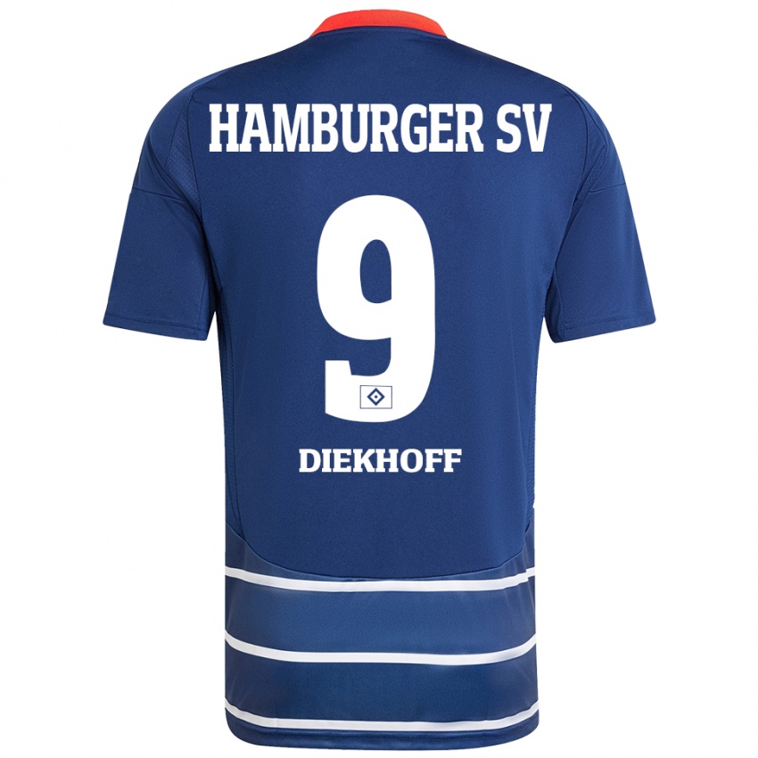 Kinder Henrike Diekhoff #9 Dunkelblau Auswärtstrikot Trikot 2024/25 T-Shirt