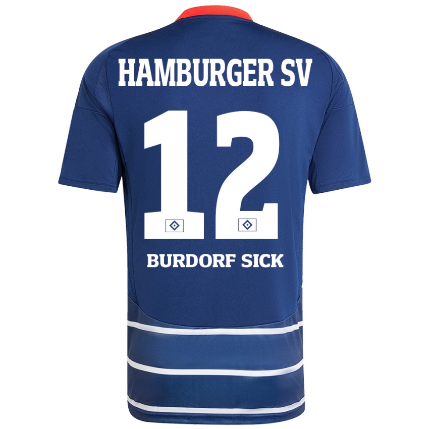 Kinder Emma Burdorf-Sick #12 Dunkelblau Auswärtstrikot Trikot 2024/25 T-Shirt