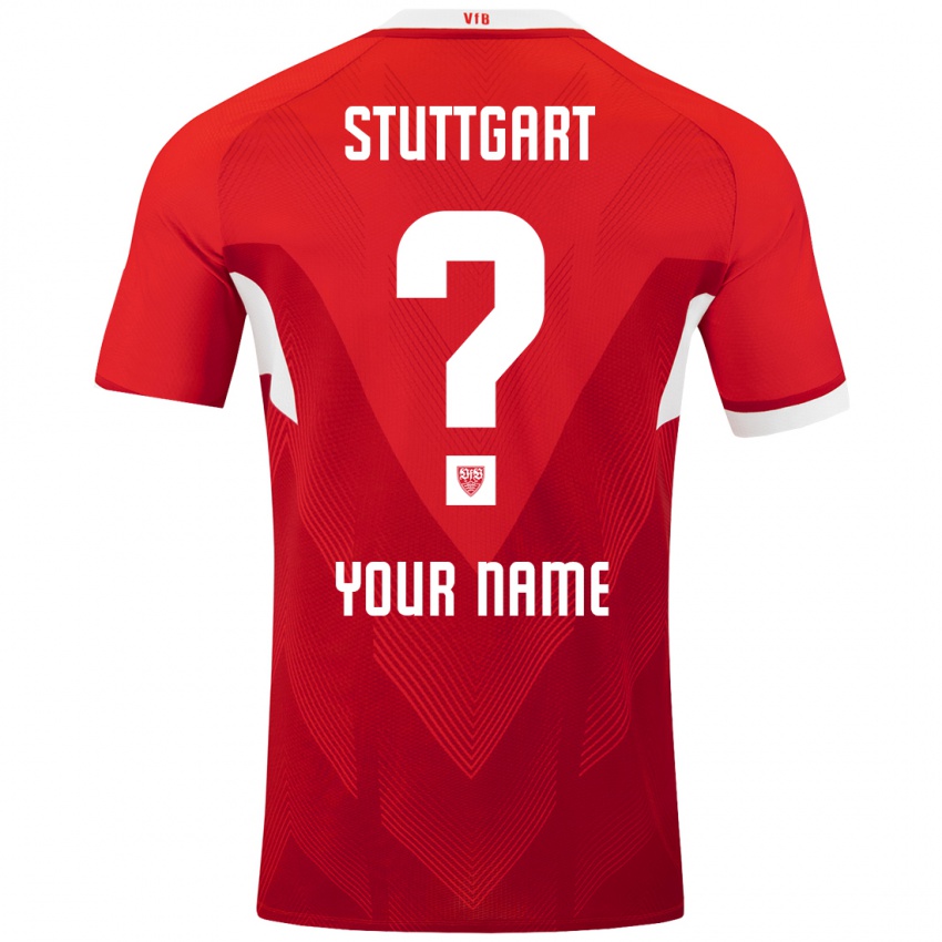 Kinder Ihren Namen #0 Rot Weiß Auswärtstrikot Trikot 2024/25 T-Shirt