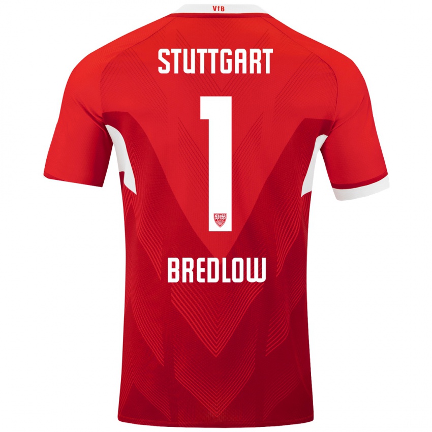 Kinder Fabian Bredlow #1 Rot Weiß Auswärtstrikot Trikot 2024/25 T-Shirt