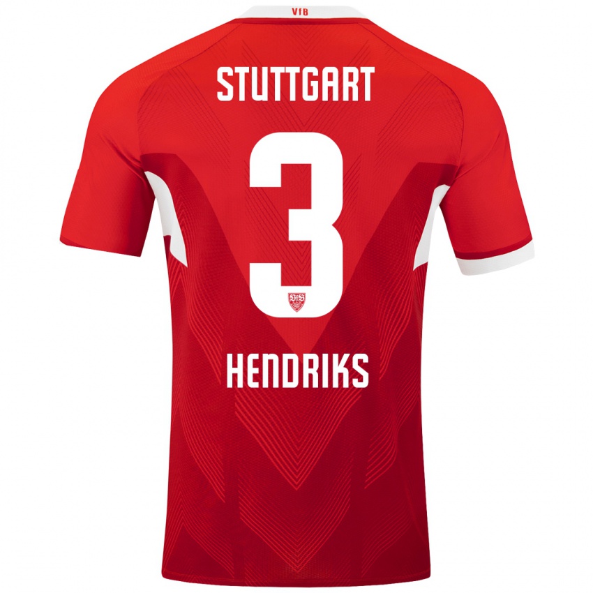 Kinder Ramon Hendriks #3 Rot Weiß Auswärtstrikot Trikot 2024/25 T-Shirt