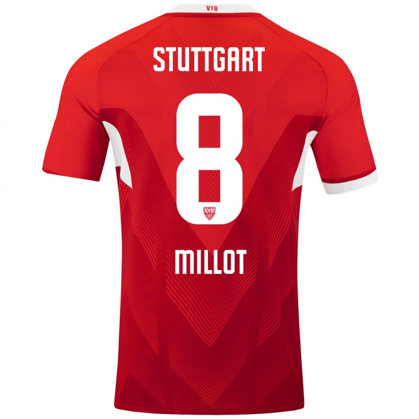 Kinder Enzo Millot #8 Rot Weiß Auswärtstrikot Trikot 2024/25 T-Shirt