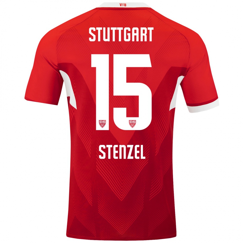 Kinder Pascal Stenzel #15 Rot Weiß Auswärtstrikot Trikot 2024/25 T-Shirt