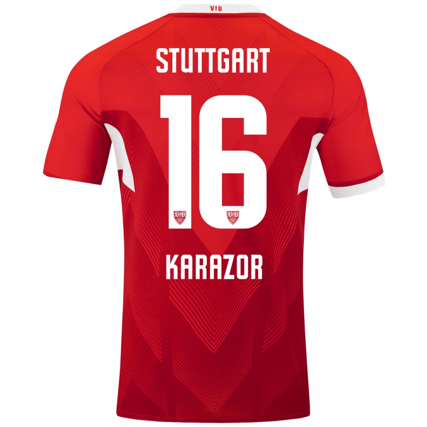 Kinder Atakan Karazor #16 Rot Weiß Auswärtstrikot Trikot 2024/25 T-Shirt