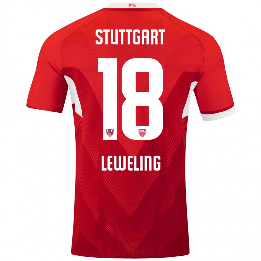 Kinder Jamie Leweling #18 Rot Weiß Auswärtstrikot Trikot 2024/25 T-Shirt