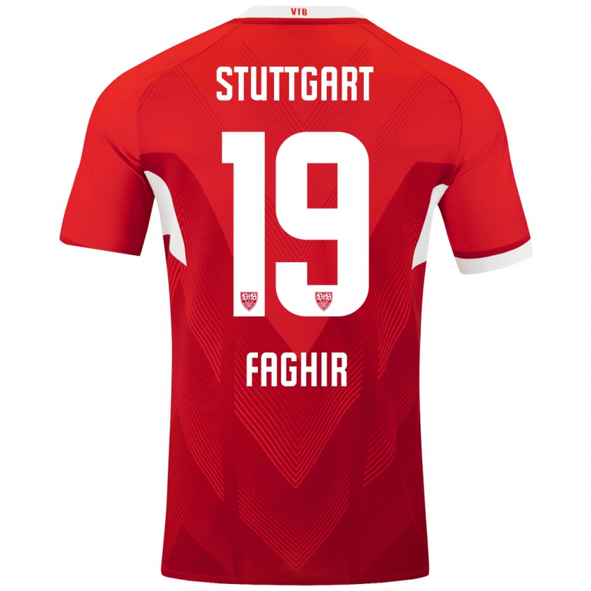 Kinder Wahid Faghir #19 Rot Weiß Auswärtstrikot Trikot 2024/25 T-Shirt