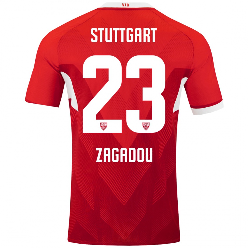 Kinder Dan-Axel Zagadou #23 Rot Weiß Auswärtstrikot Trikot 2024/25 T-Shirt