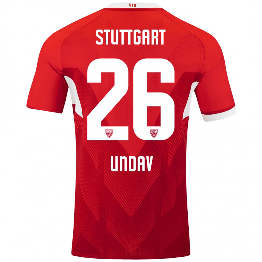 Kinder Deniz Undav #26 Rot Weiß Auswärtstrikot Trikot 2024/25 T-Shirt