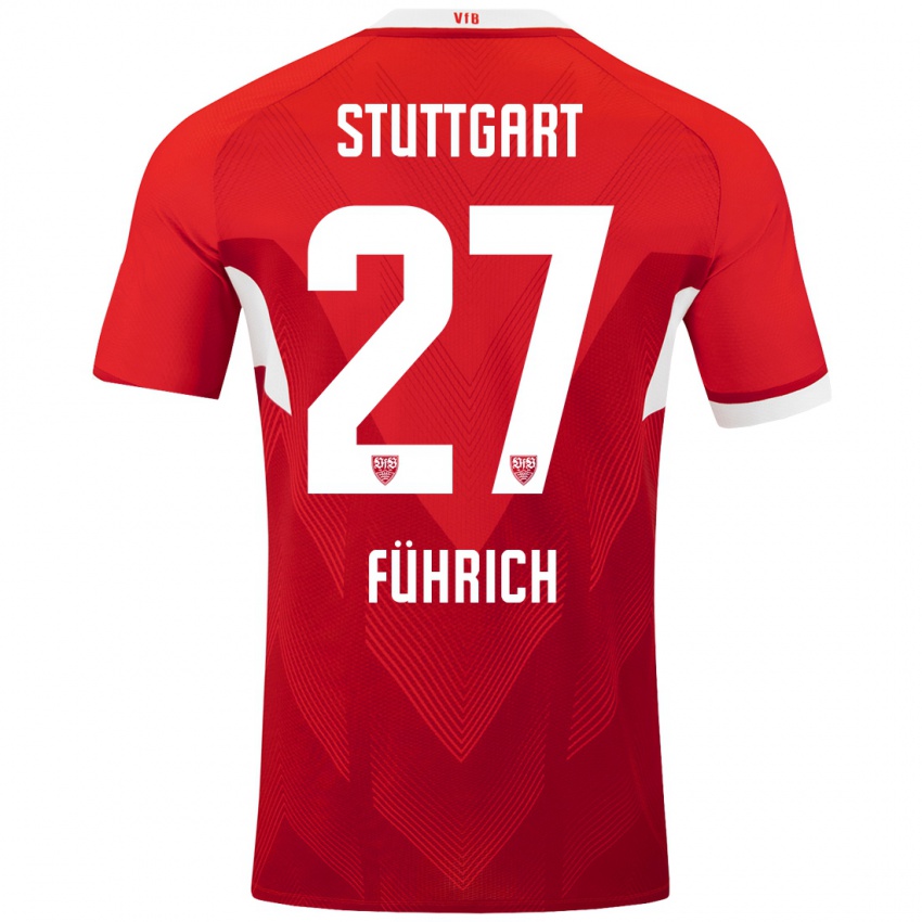 Kinder Chris Führich #27 Rot Weiß Auswärtstrikot Trikot 2024/25 T-Shirt