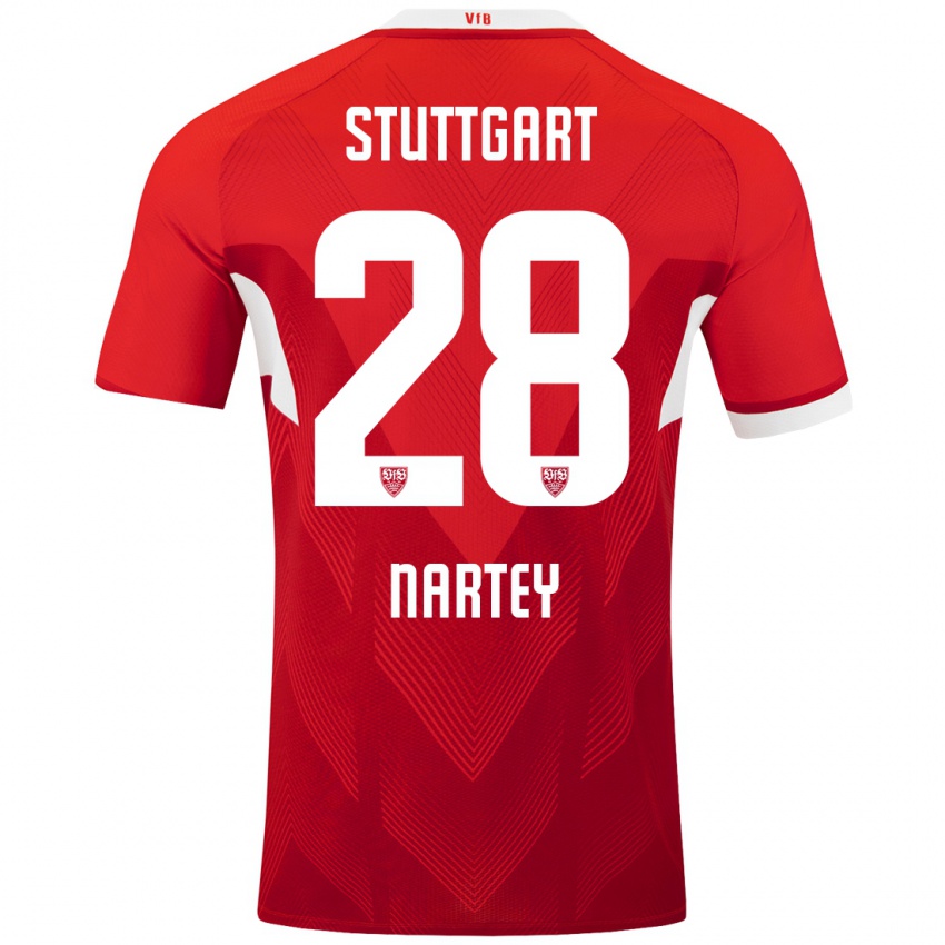 Kinder Nikolas Nartey #28 Rot Weiß Auswärtstrikot Trikot 2024/25 T-Shirt