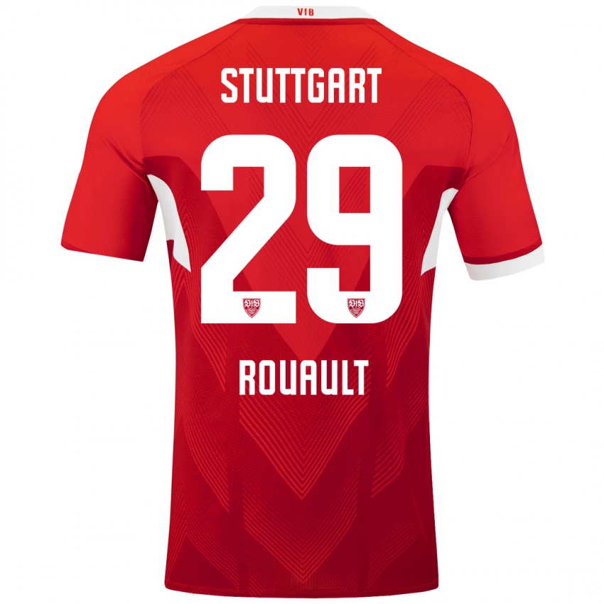 Kinder Anthony Rouault #29 Rot Weiß Auswärtstrikot Trikot 2024/25 T-Shirt