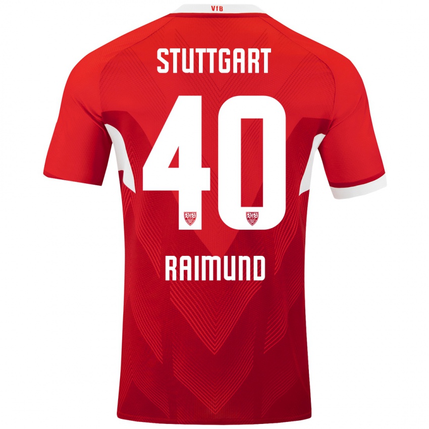 Kinder Luca Raimund #40 Rot Weiß Auswärtstrikot Trikot 2024/25 T-Shirt