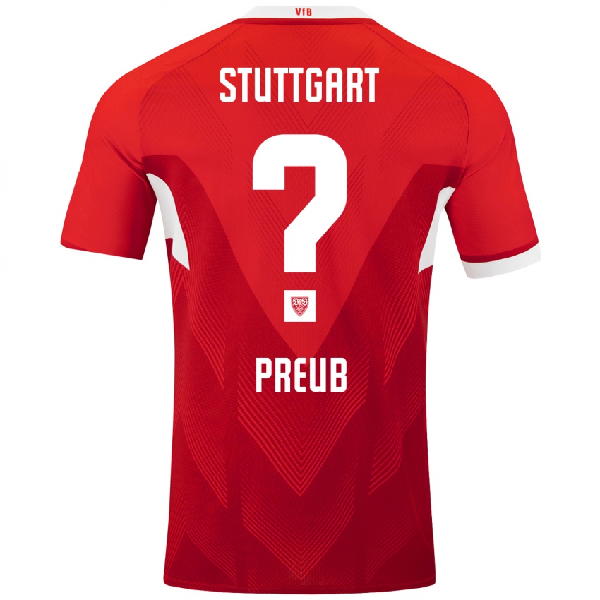 Kinder Laurin Preuß #0 Rot Weiß Auswärtstrikot Trikot 2024/25 T-Shirt