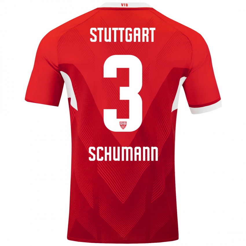 Kinder Frederik Schumann #3 Rot Weiß Auswärtstrikot Trikot 2024/25 T-Shirt