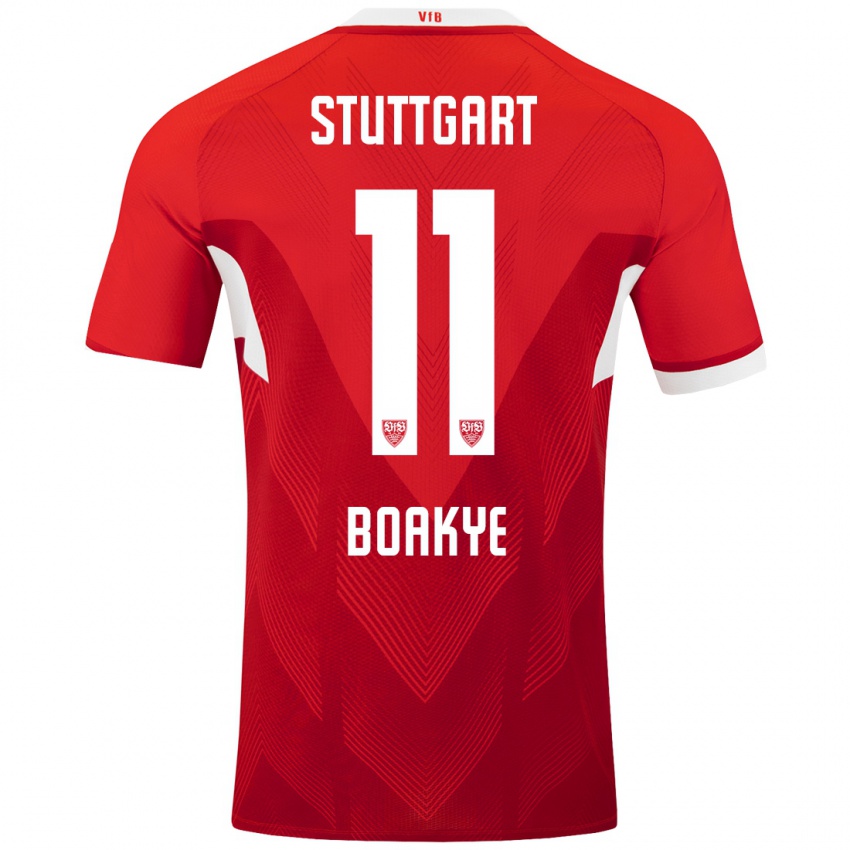 Kinder Benjamin Boakye #11 Rot Weiß Auswärtstrikot Trikot 2024/25 T-Shirt