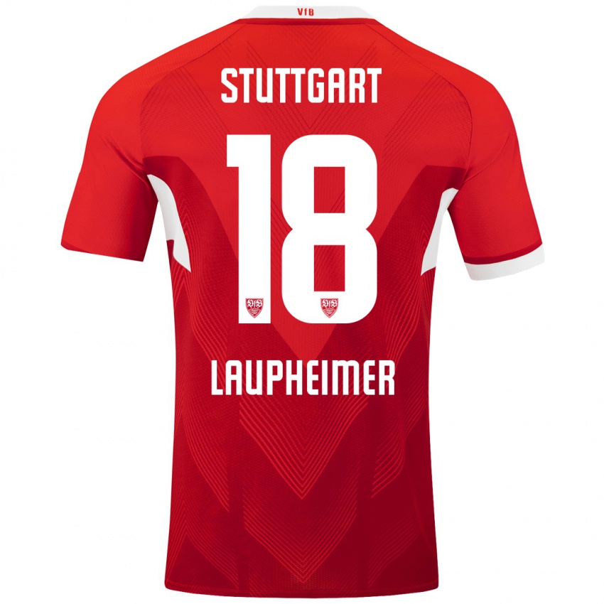 Kinder Lukas Laupheimer #18 Rot Weiß Auswärtstrikot Trikot 2024/25 T-Shirt