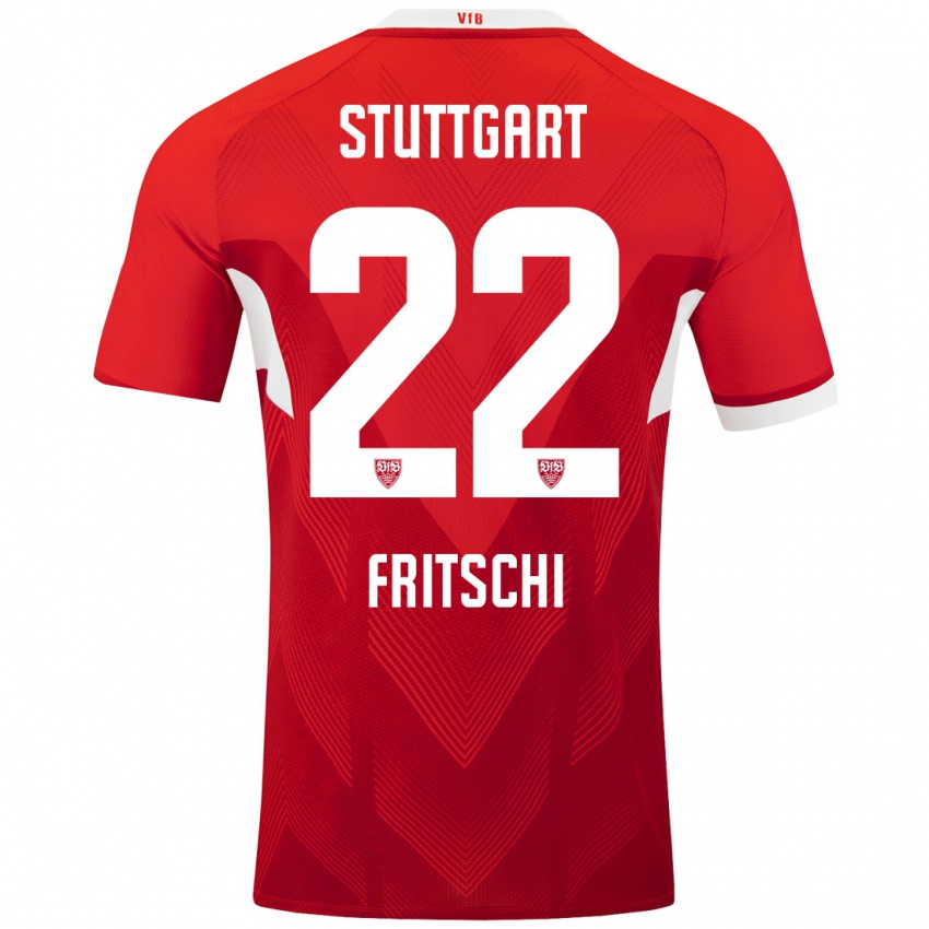 Kinder Paulo Fritschi #22 Rot Weiß Auswärtstrikot Trikot 2024/25 T-Shirt