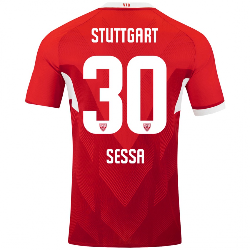 Kinder Nicolas Sessa #30 Rot Weiß Auswärtstrikot Trikot 2024/25 T-Shirt