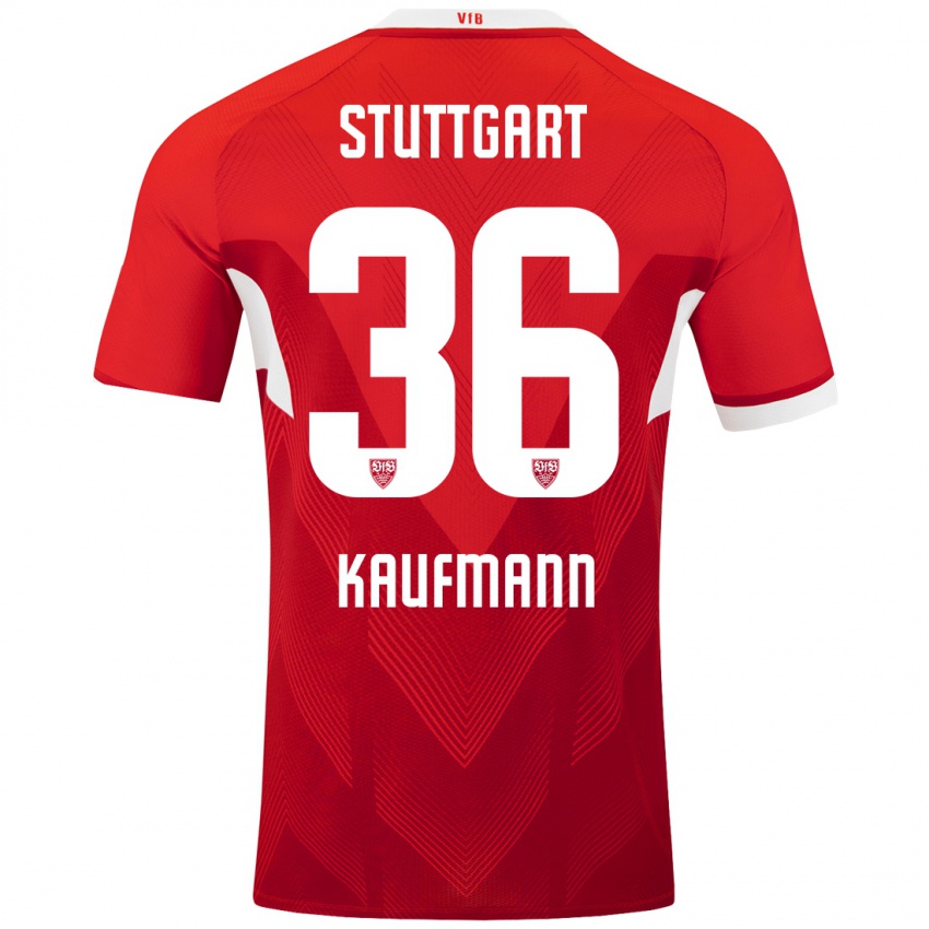 Kinder Tino Kaufmann #36 Rot Weiß Auswärtstrikot Trikot 2024/25 T-Shirt