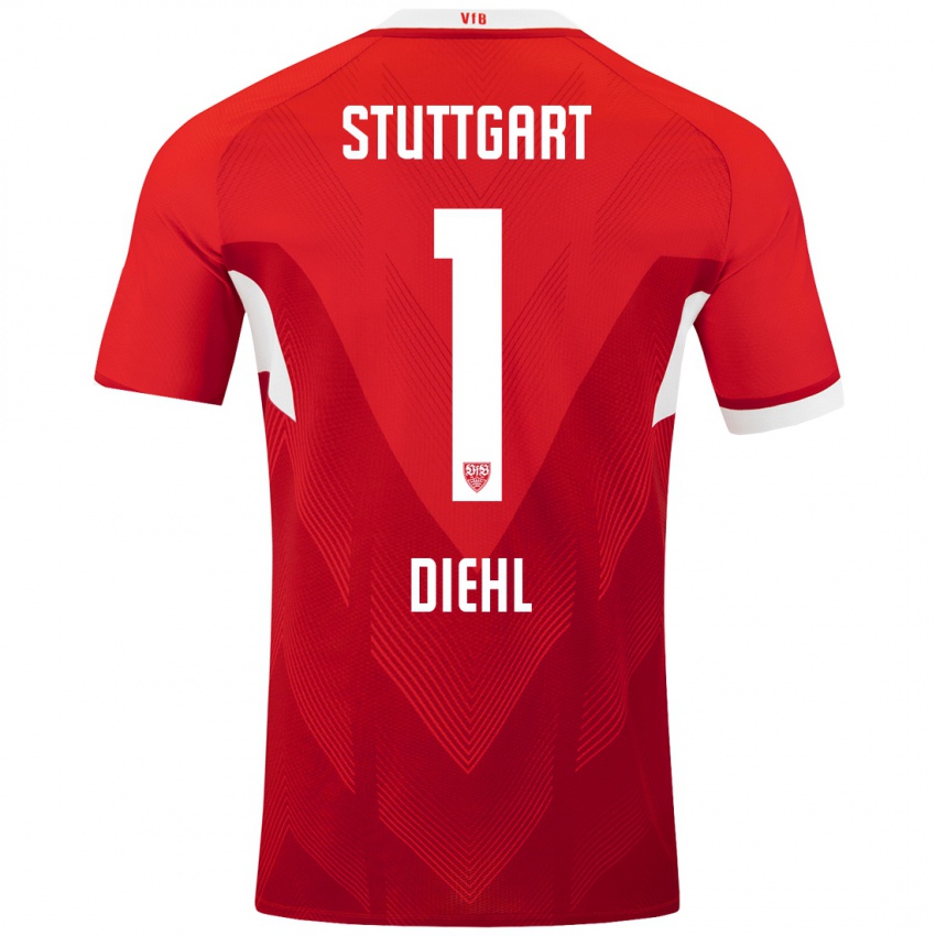 Kinder Vanessa Diehl #1 Rot Weiß Auswärtstrikot Trikot 2024/25 T-Shirt