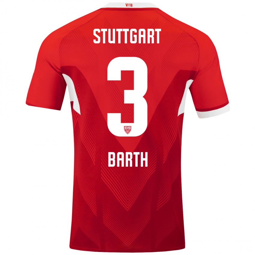 Kinder Lara Barth #3 Rot Weiß Auswärtstrikot Trikot 2024/25 T-Shirt