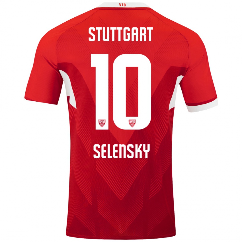 Kinder Anja Selensky #10 Rot Weiß Auswärtstrikot Trikot 2024/25 T-Shirt