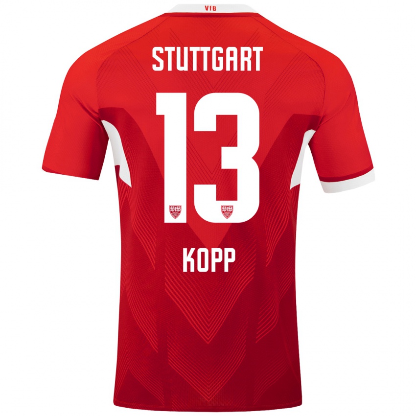 Kinder Leonie Kopp #13 Rot Weiß Auswärtstrikot Trikot 2024/25 T-Shirt