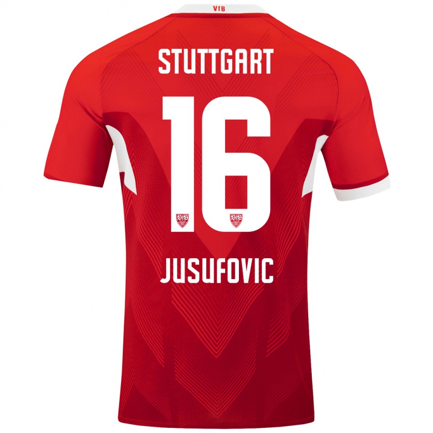 Kinder Farah Jusufović #16 Rot Weiß Auswärtstrikot Trikot 2024/25 T-Shirt