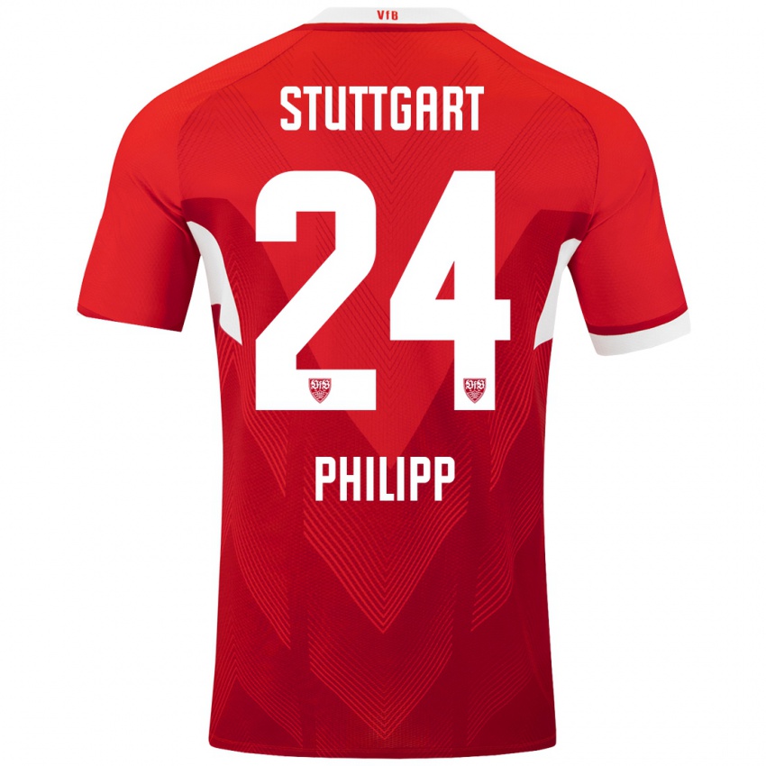 Kinder Celine Philipp #24 Rot Weiß Auswärtstrikot Trikot 2024/25 T-Shirt