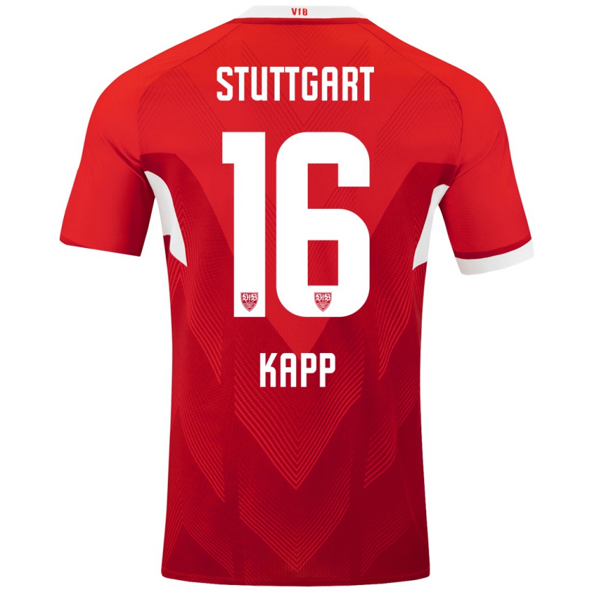 Kinder Patrick Kapp #16 Rot Weiß Auswärtstrikot Trikot 2024/25 T-Shirt