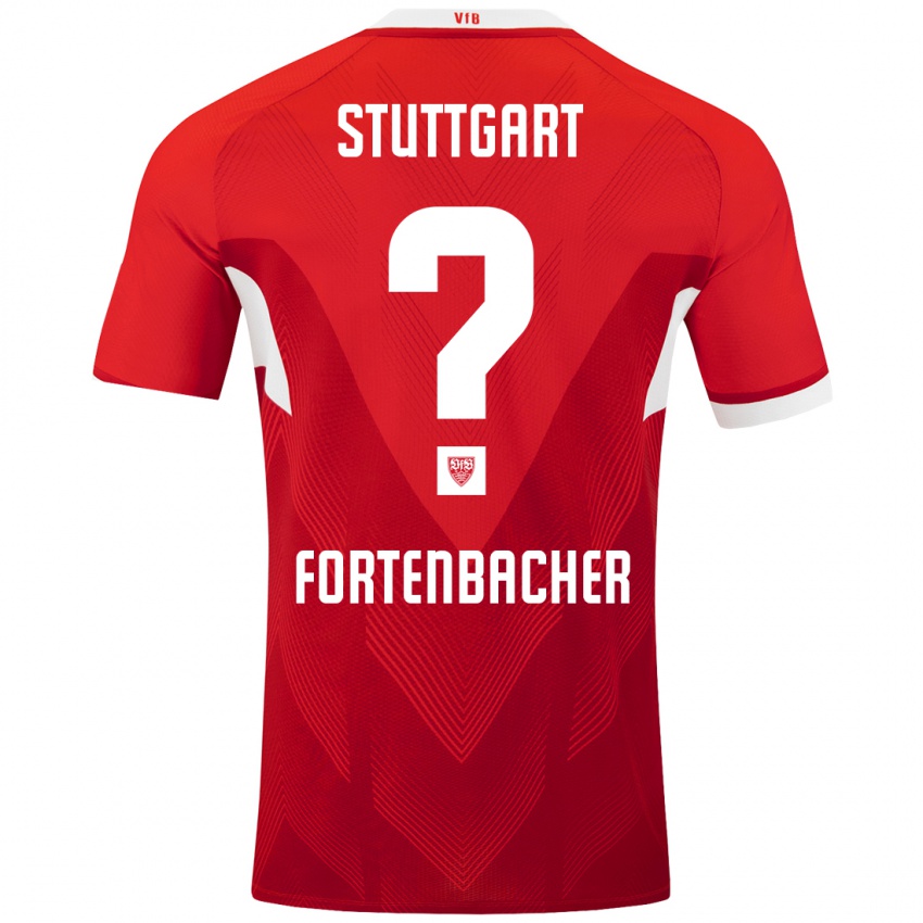 Kinder Jannik Fortenbacher #0 Rot Weiß Auswärtstrikot Trikot 2024/25 T-Shirt