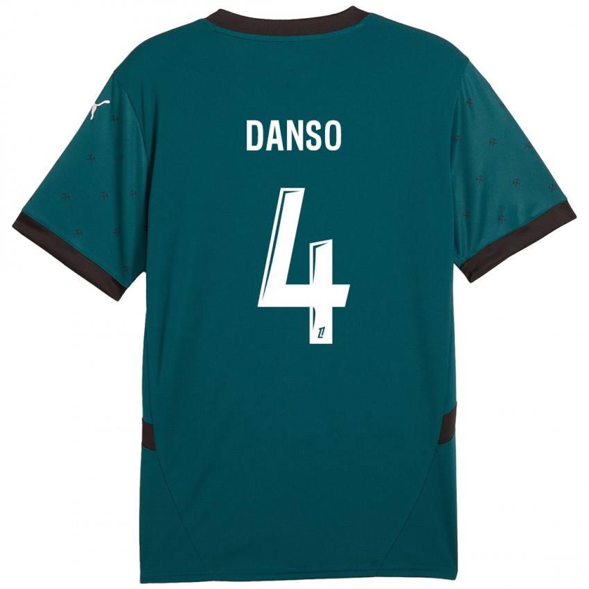 Kinder Kevin Danso #4 Dunkelgrün Auswärtstrikot Trikot 2024/25 T-Shirt