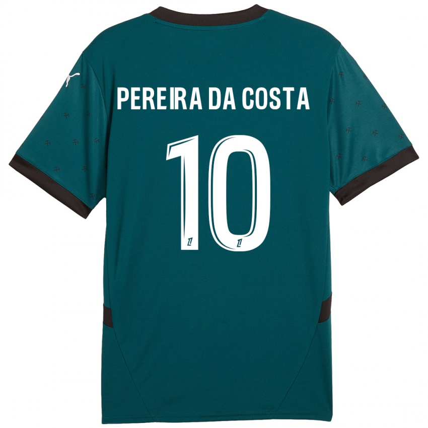 Kinder David Pereira Da Costa #10 Dunkelgrün Auswärtstrikot Trikot 2024/25 T-Shirt