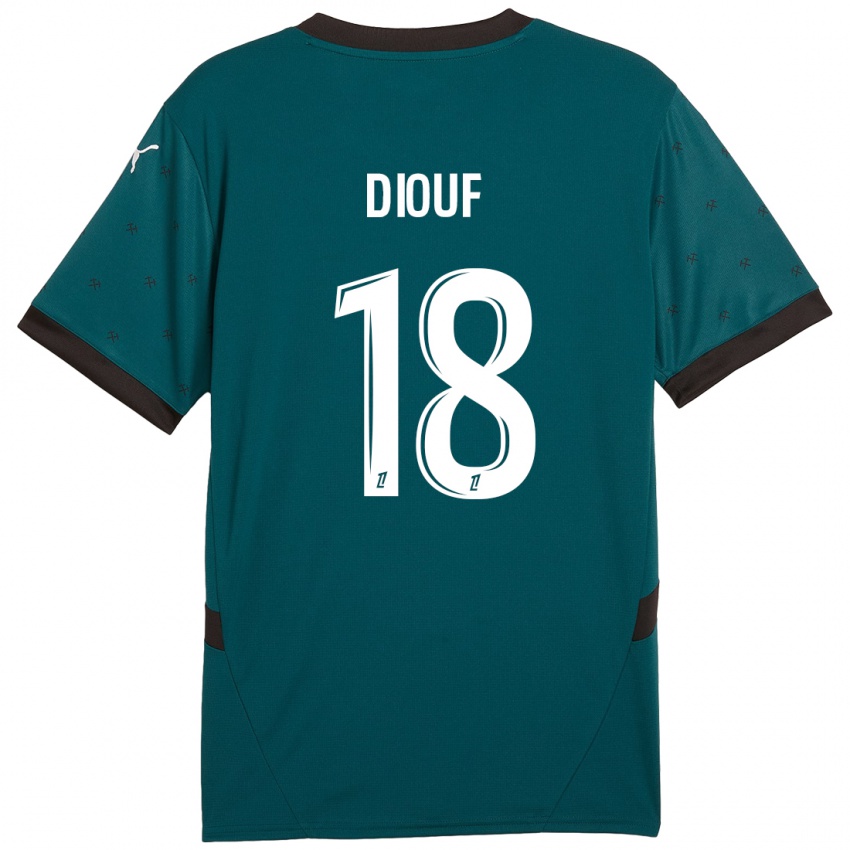 Kinder Andy Diouf #18 Dunkelgrün Auswärtstrikot Trikot 2024/25 T-Shirt