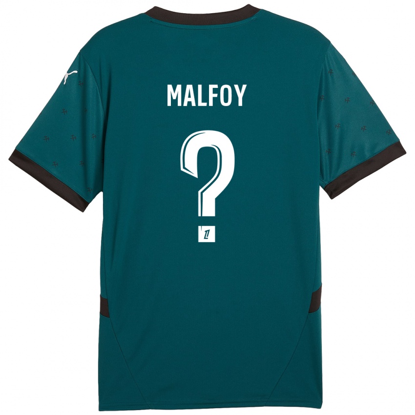 Kinder Lucas Malfoy #0 Dunkelgrün Auswärtstrikot Trikot 2024/25 T-Shirt