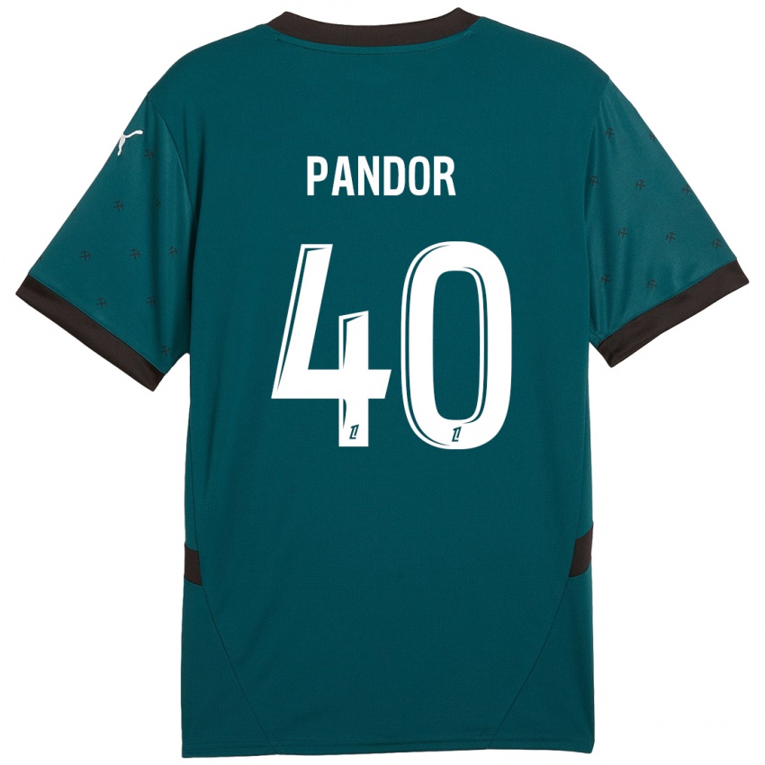 Kinder Yannick Pandor #40 Dunkelgrün Auswärtstrikot Trikot 2024/25 T-Shirt