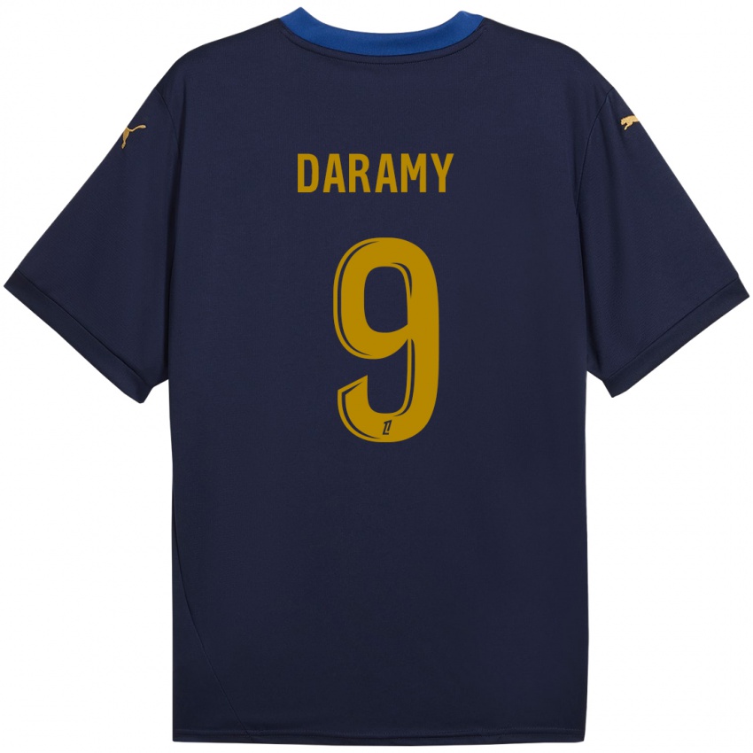 Kinder Mohamed Daramy #9 Marineblau Gold Auswärtstrikot Trikot 2024/25 T-Shirt