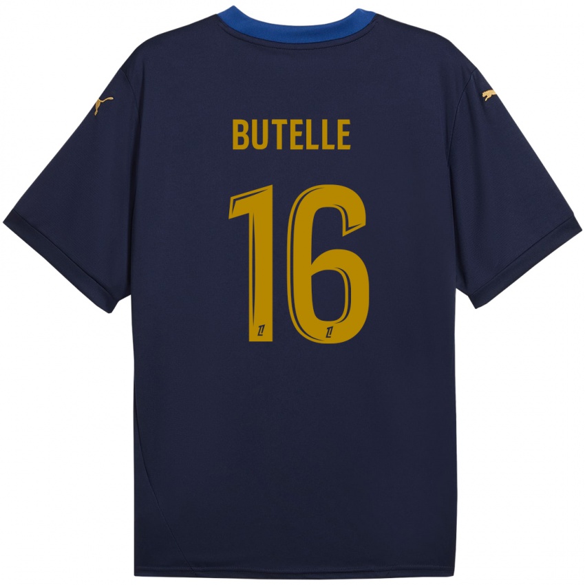 Kinder Ludovic Butelle #16 Marineblau Gold Auswärtstrikot Trikot 2024/25 T-Shirt