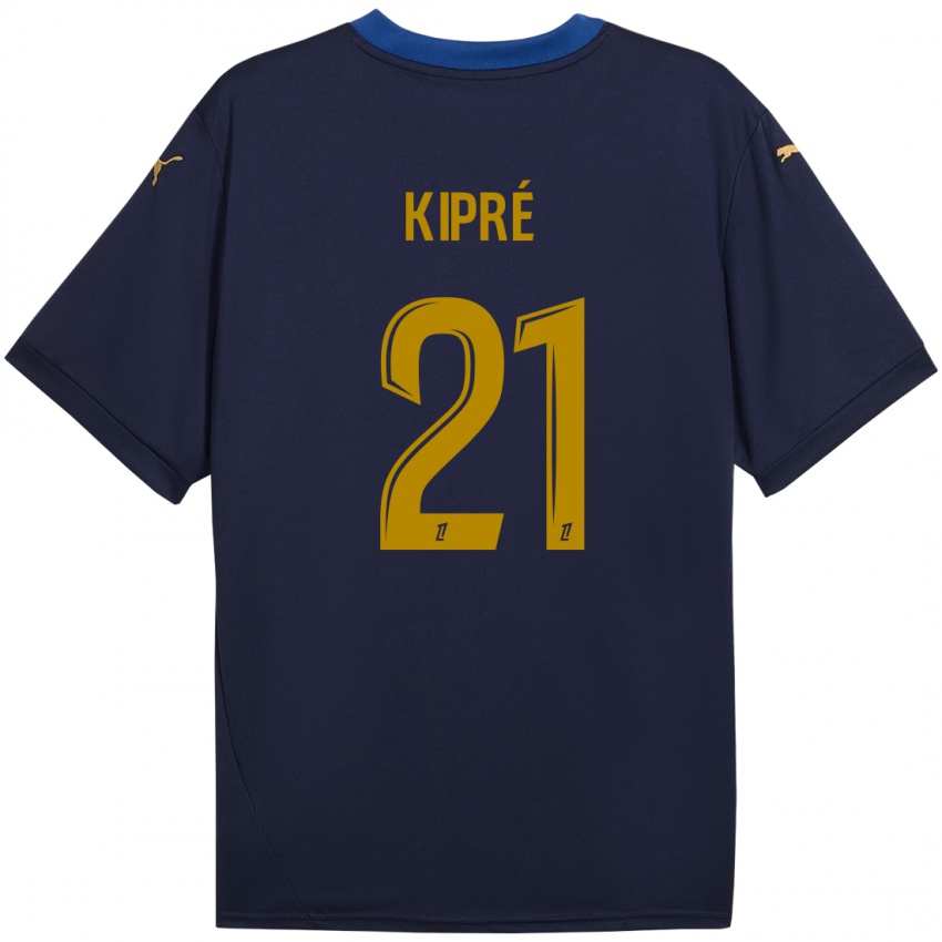 Kinder Cédric Kipré #21 Marineblau Gold Auswärtstrikot Trikot 2024/25 T-Shirt