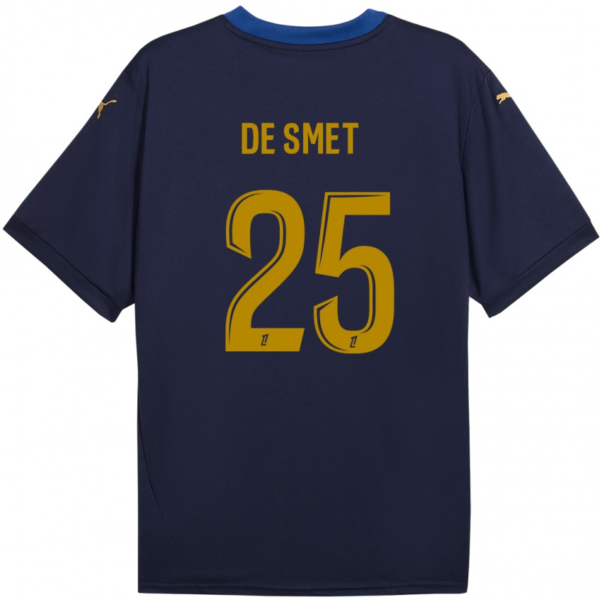 Kinder Thibault De Smet #25 Marineblau Gold Auswärtstrikot Trikot 2024/25 T-Shirt